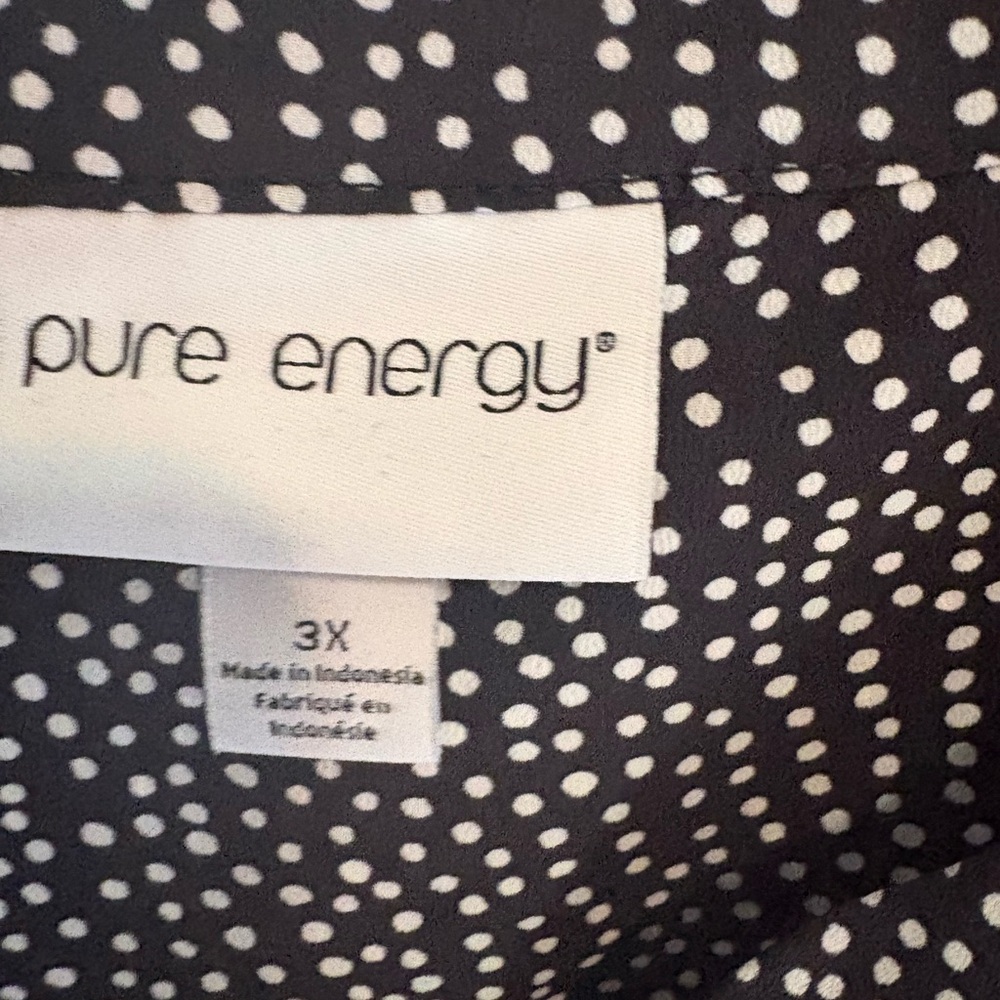 Pure Energy Black and White Polka Dot Top